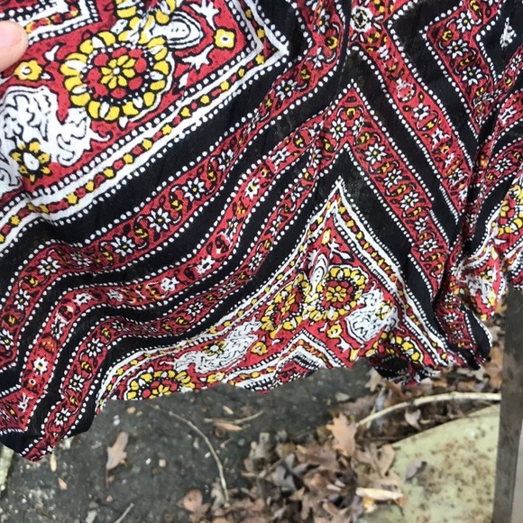 O’Neill Open Back 3/4 Sleeves Romper Floral Diamond Design Shorts Side Pockets S - Picture 10 of 11